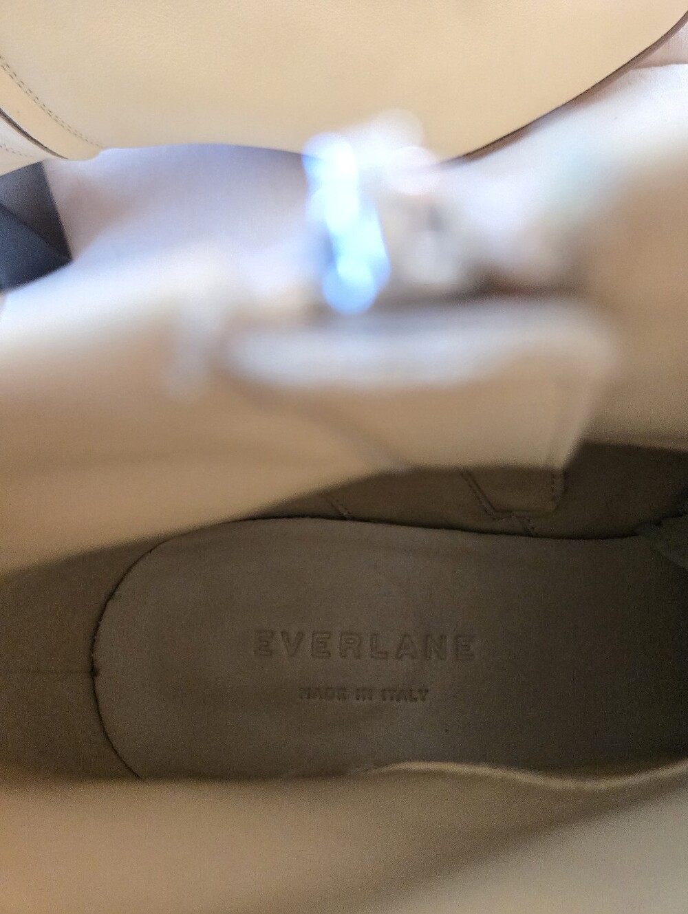 Everlane Day Boot, Cream Leather Ankle Boots, Block Heel, Side Zipper US 10.5 - Picture 8 of 11